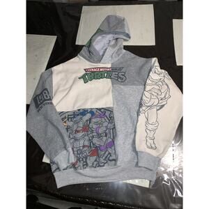 Nickelodeon Pullover Hoodie Mens M Teenage Mutant Ninja Turtles Graphic Gray